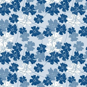 floral classic blue small scale