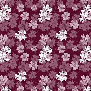 floral dark red - small scale