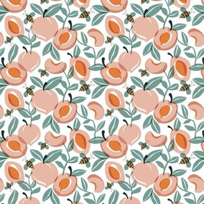 Just Peachy - Summer Fruit and Bees Ditsy Scale