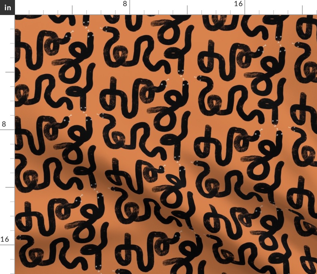 Graphic Snakes on Terracotta
