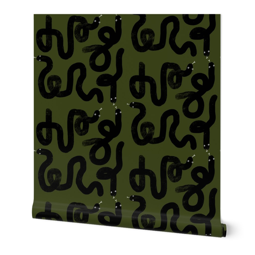 Graphic Snakes on Olive