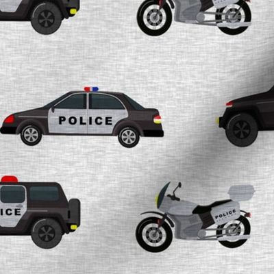 Police vehicles- grey linen