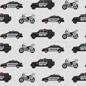 Police vehicles- grey linen