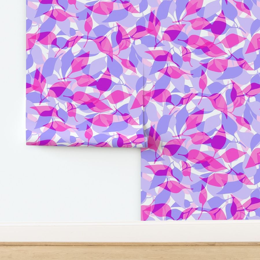 Ditsy Fresh Leaves Large | Pink & Lavender