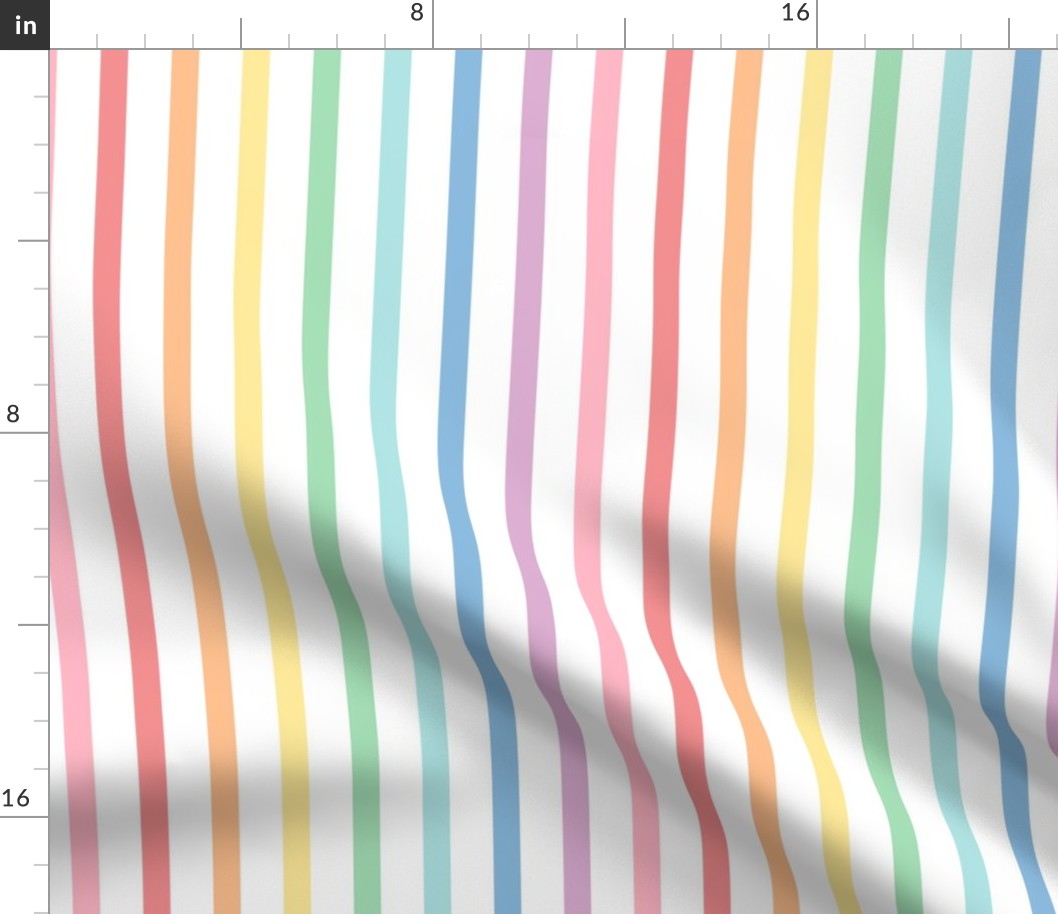 XXL pastel rainbow fun stripes no1 .5in vertical