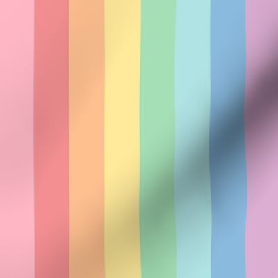 XXL pastel rainbow fun stripes no2 1in vertical