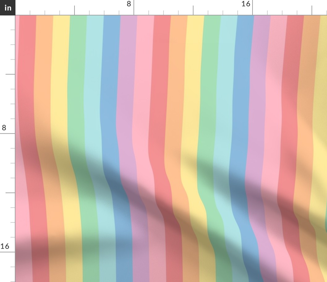 XXL pastel rainbow fun stripes no2 1in vertical