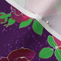Metalic Inlay Roses on Purple