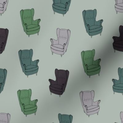 Seventies Armchair Pattern - Version 3 Green