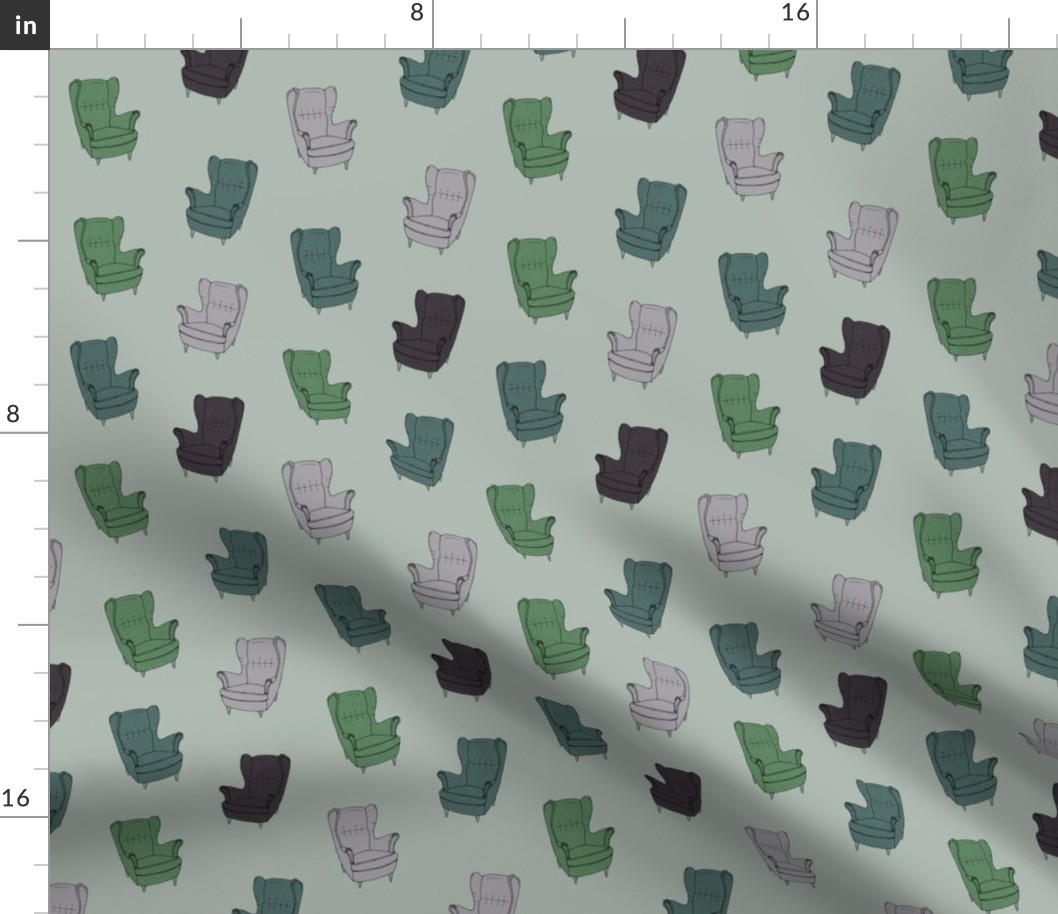 Seventies Armchair Pattern - Version 3 Green