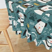 For The Love Of Dogs - Teal Large Scale