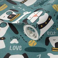 For The Love Of Dogs - Teal Large Scale