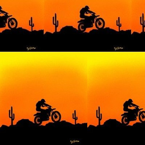 Vintage Dirt Bike Desert Sunset
