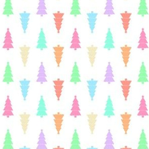 Christmas trees in pastel colors