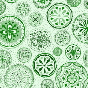 Green Mandala Hand-drawn Floral