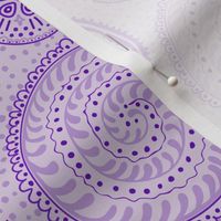 Hand-drawn purple mandala chakra wheels