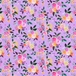 Prismatic Blooms Watercolor Floral //  Lavender ( Extra Small)
