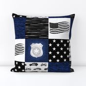 Police Patchwork - blue, black and white