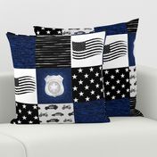 Police Patchwork - blue, black and white