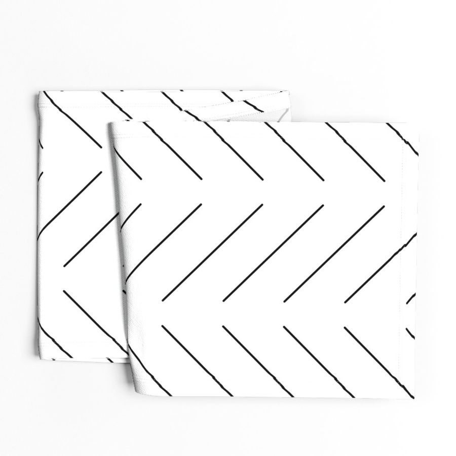 Simple Diagonal Lines - Black and White - Large