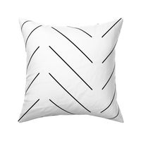 Simple Diagonal Lines - Black and White - Large