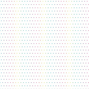 Small Rainbow Polka Dots White