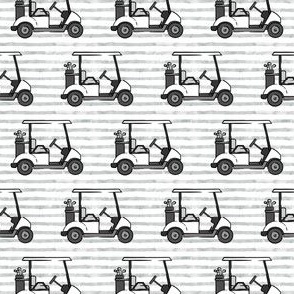 (small scale) golf carts - grey stripes - LAD20