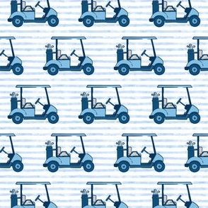 (small scale) golf carts - blue stripes - LAD20