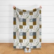 Rotated // Rustic Woodland and Florals Cheater Quilt / Whole Cloth