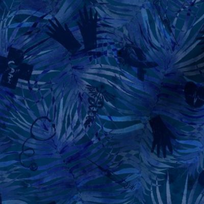 Call Dr. Summeroff * Healthcare Professionals// Watercolor Blue Palms (navy) 10"