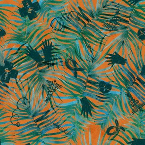 Call Dr. Summeroff * Healthcare Professionals// Watercolor Teal Palms (terracotta) 8"