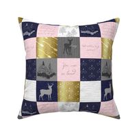 3” Always Quilt - pink, navy, gold