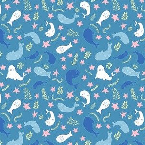 seal ocean seamless pattern design. 