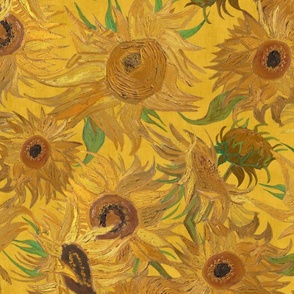 Van Gogh Sunflowers yellow green 