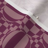 JP27 - Medium - Contemporary Geometric Quatrefoil Checks in Two Tone Rustic Raspberry