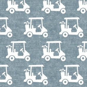 tee time - golf carts - dusty blue  - LAD20