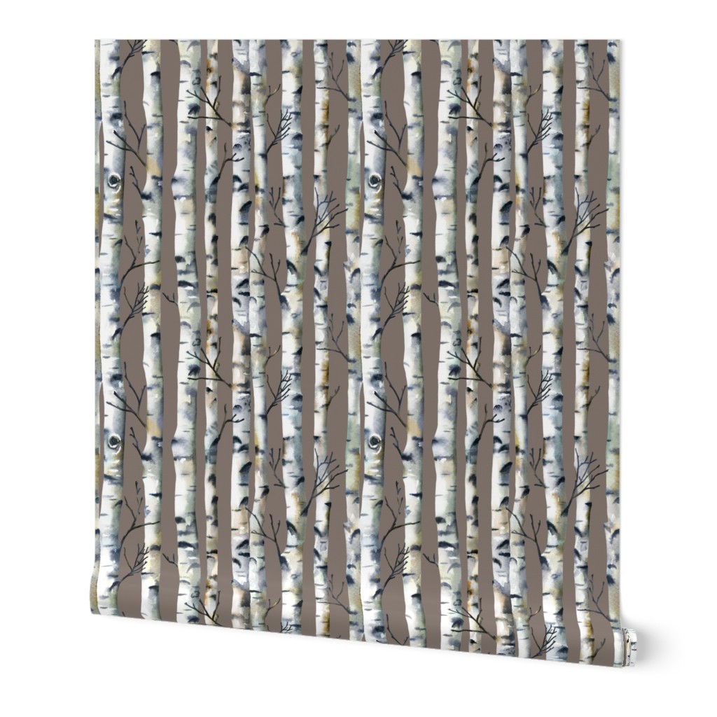 Birch Forest / Dark Warm Grey / Small Scale