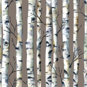 Birch Forest / Dark Warm Grey / Small Scale
