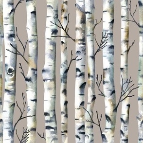 Birch Forest / Light Warm Grey / Small Scale