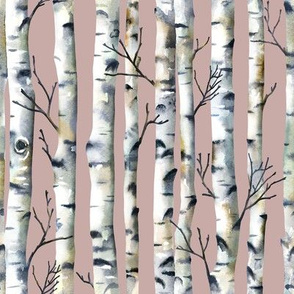 Birch Forest / Dusty Pink / Small Scale
