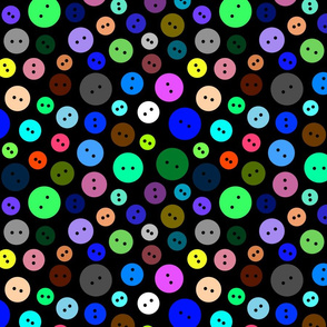 Lotsa Buttons! #2 - Colours on black, large 