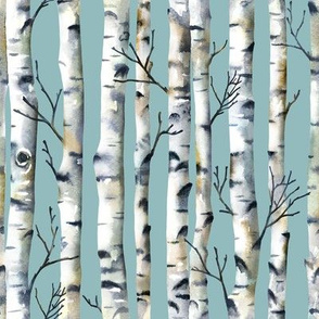 Birch Forest / Light Dusty Blue / Small Scale