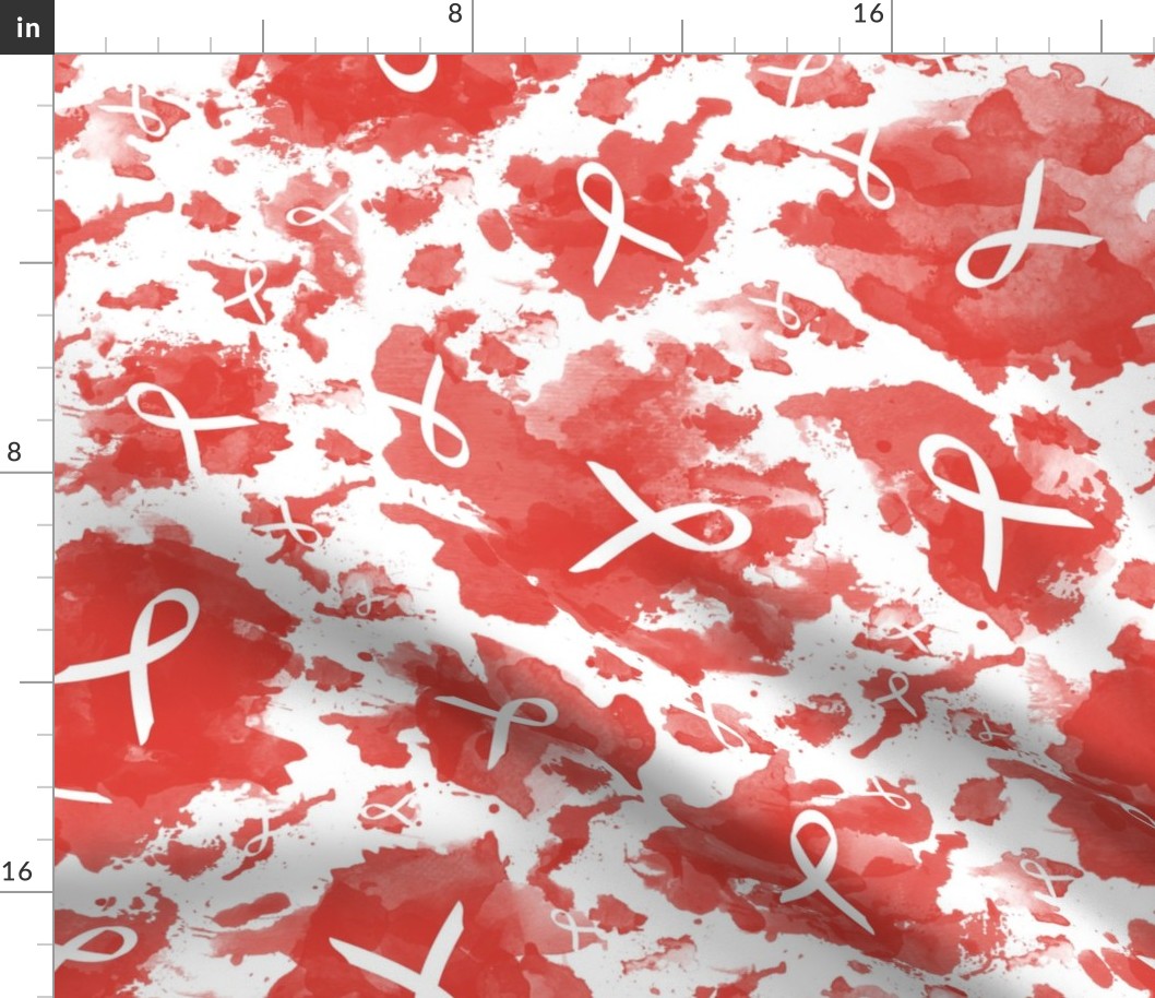 ribbon ink splashes red large scale