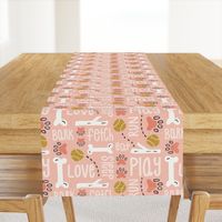 Dog Play - Pet Typography Blush Pink Large Scale