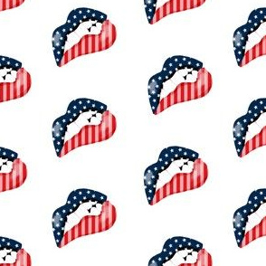 usa lips - red white and blue fabric