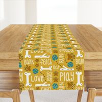 Dog Play - Pet Typography Goldenrod Yellow Large Scale