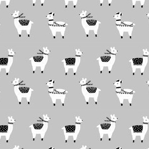 SMALL llama christmas lights sweater alpaca animal fabric grey black