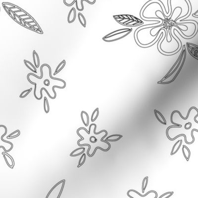 Floral outlines ditsy design