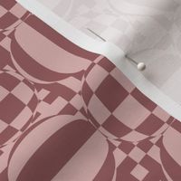 JP24 - Medium - Contemporary Geometric Quatrefoil Checks in Rusty Dusty Mauve