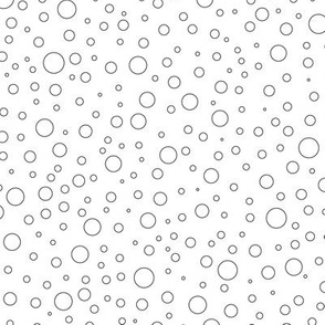 Black circles on white, polka dots